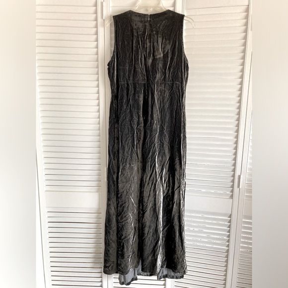 Vintage 90’s Free Wear by Jonathan Hoenscheidt Grey Velvet Maxi Dress Sz M-L - Picture 6 of 6